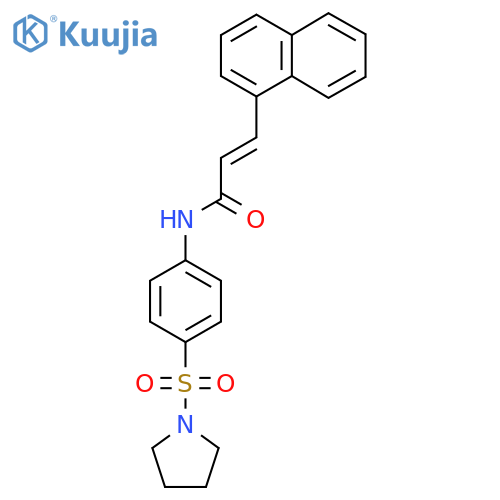 (2E)-3-(naphthalen-1-yl)-N-4-(pyrrolidine-1-sulfonyl)phenylprop-2-enamide structure