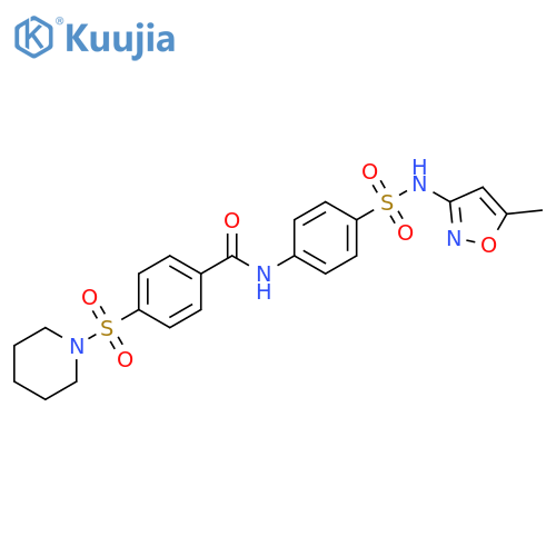 N-{4-(5-methyl-1,2-oxazol-3-yl)sulfamoylphenyl}-4-(piperidine-1-sulfonyl)benzamide structure