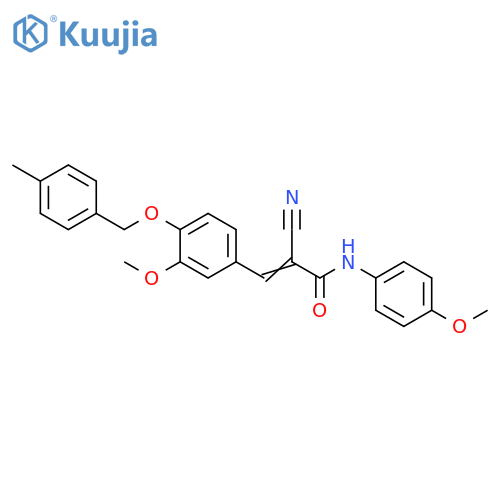 2-Cyano-3-[3-methoxy-4-[(4-methylphenyl)methoxy]phenyl]-N-(4-methoxyphenyl)-2-propenamide structure