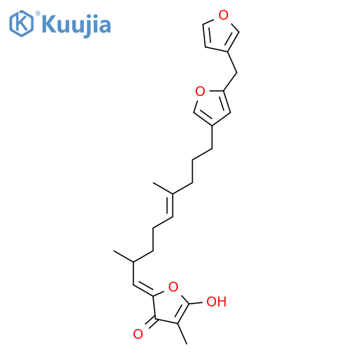 (2Z)-2-{(2R,5E)-9-[5-(furan-3-ylmethyl)furan-3-yl]-2,6-dimethylnon-5-en-1-ylidene}-5-hydroxy-4-methylfuran-3(2H)-one structure