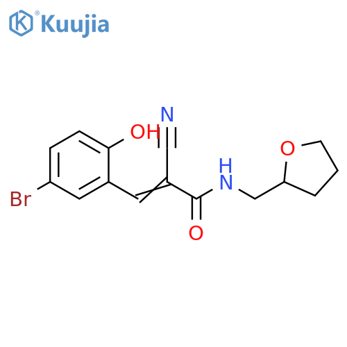 2-Propenamide, 3-(5-bromo-2-hydroxyphenyl)-2-cyano-N-[(tetrahydro-2-furanyl)methyl]- structure