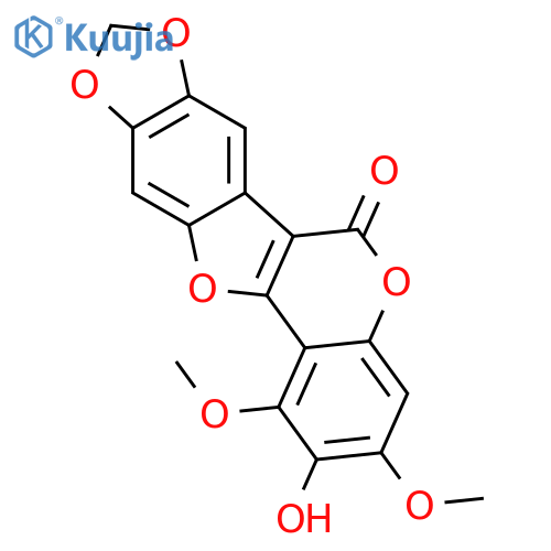 2-Hydroxy-1,3-dimethoxy-8,9-methylenedioxycoumestan structure