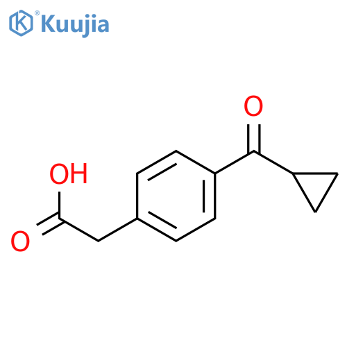 2-(4-(Cyclopropanecarbonyl)phenyl)acetic acid structure