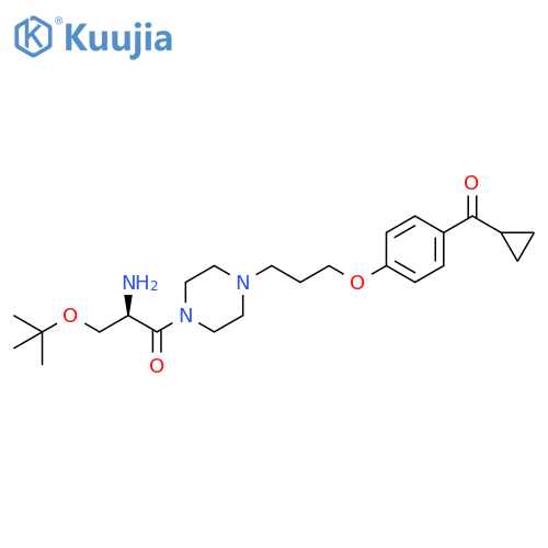 Piperazine,1-[(2R)-2-amino-3-(1,1-dimethylethoxy)-1-oxopropyl]-4-[3-[4-(cyclopropylcarbonyl)phenoxy]propyl]- structure