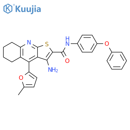 3-amino-4-(5-methylfuran-2-yl)-N-(4-phenoxyphenyl)-5H,6H,7H,8H-thieno2,3-bquinoline-2-carboxamide structure