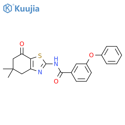 N-(5,5-dimethyl-7-oxo-4,5,6,7-tetrahydro-1,3-benzothiazol-2-yl)-3-phenoxybenzamide structure