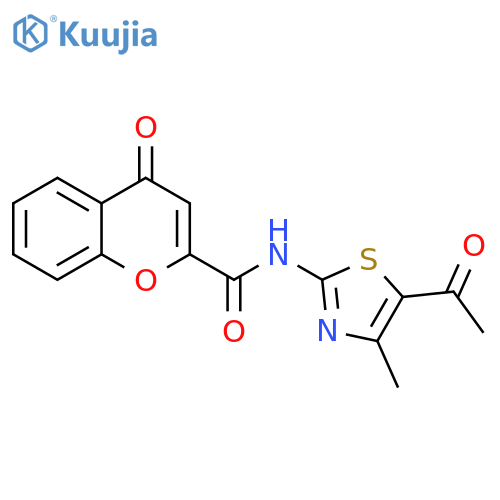 N-(5-acetyl-4-methyl-1,3-thiazol-2-yl)-4-oxo-4H-chromene-2-carboxamide structure