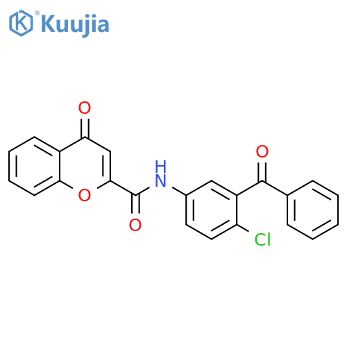 N-(3-benzoyl-4-chlorophenyl)-4-oxo-4H-chromene-2-carboxamide structure