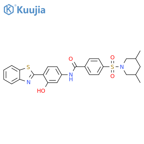 N-4-(1,3-benzothiazol-2-yl)-3-hydroxyphenyl-4-(3,5-dimethylpiperidin-1-yl)sulfonylbenzamide structure