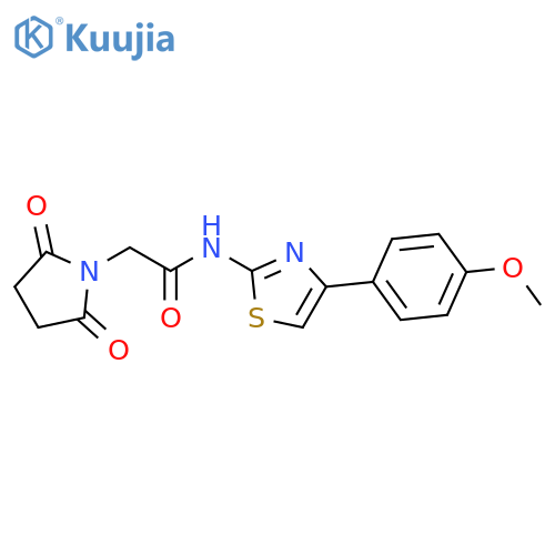 2-(2,5-dioxopyrrolidin-1-yl)-N-4-(4-methoxyphenyl)-1,3-thiazol-2-ylacetamide structure