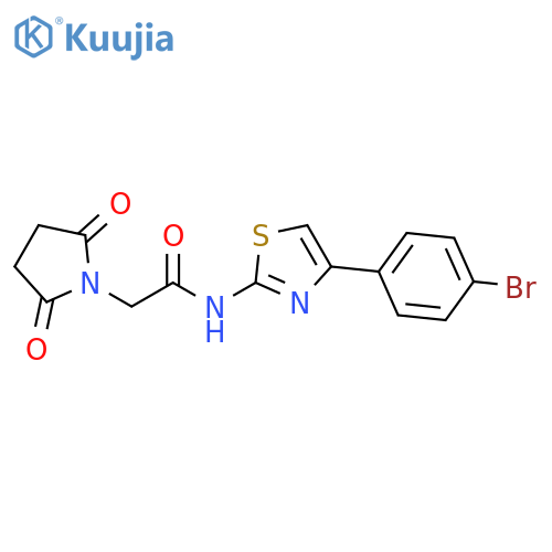 N-4-(4-bromophenyl)-1,3-thiazol-2-yl-2-(2,5-dioxopyrrolidin-1-yl)acetamide structure