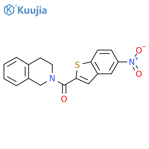 2-(5-nitro-1-benzothiophene-2-carbonyl)-1,2,3,4-tetrahydroisoquinoline structure