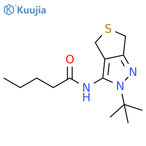 N-{2-tert-butyl-2H,4H,6H-thieno3,4-cpyrazol-3-yl}pentanamide structure