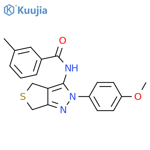 N-2-(4-methoxyphenyl)-2H,4H,6H-thieno3,4-cpyrazol-3-yl-3-methylbenzamide structure