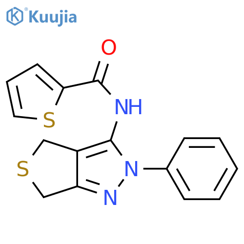 N-{2-phenyl-2H,4H,6H-thieno[3,4-c]pyrazol-3-yl}thiophene-2-carboxamide structure
