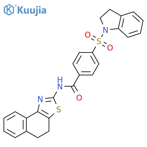4-(2,3-dihydro-1H-indole-1-sulfonyl)-N-{4H,5H-naphtho1,2-d1,3thiazol-2-yl}benzamide structure