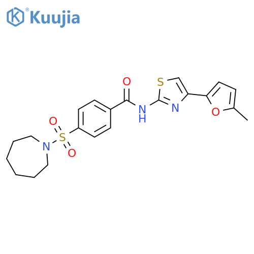 4-(azepane-1-sulfonyl)-N-4-(5-methylfuran-2-yl)-1,3-thiazol-2-ylbenzamide structure