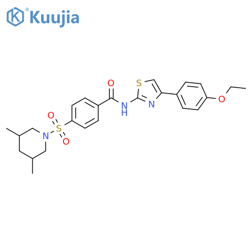 4-(3,5-dimethylpiperidin-1-yl)sulfonyl-N-4-(4-ethoxyphenyl)-1,3-thiazol-2-ylbenzamide structure