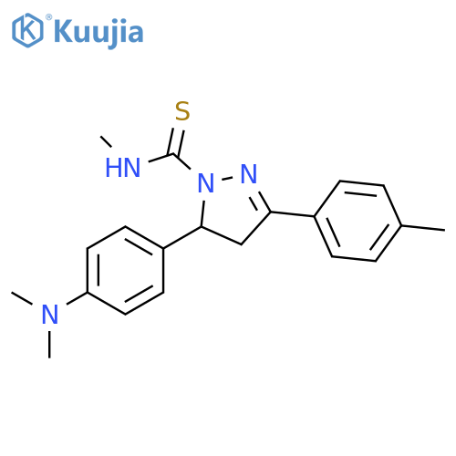 5-4-(dimethylamino)phenyl-N-methyl-3-(4-methylphenyl)-4,5-dihydro-1H-pyrazole-1-carbothioamide structure