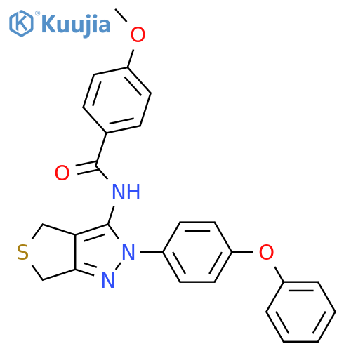 4-methoxy-N-2-(4-phenoxyphenyl)-2H,4H,6H-thieno3,4-cpyrazol-3-ylbenzamide structure