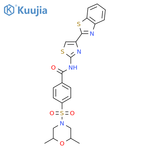N-4-(1,3-benzothiazol-2-yl)-1,3-thiazol-2-yl-4-(2,6-dimethylmorpholin-4-yl)sulfonylbenzamide structure