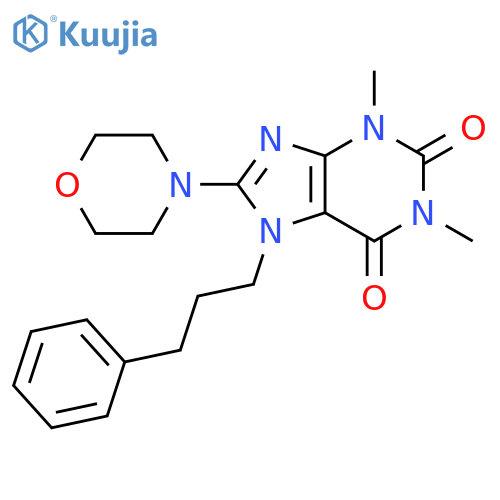 1,3-dimethyl-8-(morpholin-4-yl)-7-(3-phenylpropyl)-2,3,6,7-tetrahydro-1H-purine-2,6-dione structure