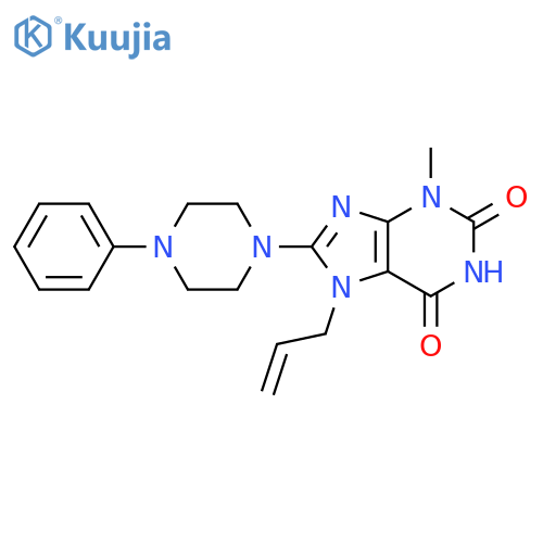 3-methyl-8-(4-phenylpiperazin-1-yl)-7-(prop-2-en-1-yl)-2,3,6,7-tetrahydro-1H-purine-2,6-dione structure