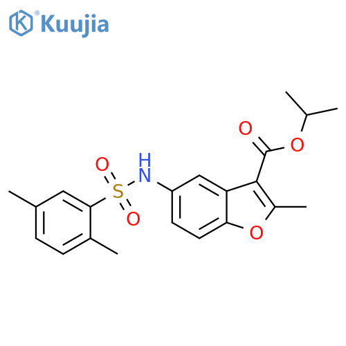 propan-2-yl 5-(2,5-dimethylbenzenesulfonamido)-2-methyl-1-benzofuran-3-carboxylate structure