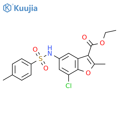 ethyl 7-chloro-2-methyl-5-(4-methylbenzenesulfonamido)-1-benzofuran-3-carboxylate structure