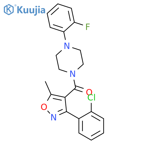 <br>1-{[3-(2-chlorophenyl)-5-methylisoxazol-4-yl]carbonyl}-4-(2-fluorophenyl)pi perazine structure