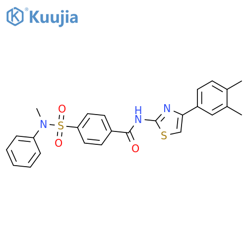 N-[4-(3,4-dimethylphenyl)-1,3-thiazol-2-yl]-4-[methyl(phenyl)sulfamoyl]benzamide structure