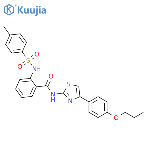 2-(4-methylbenzenesulfonamido)-N-4-(4-propoxyphenyl)-1,3-thiazol-2-ylbenzamide structure
