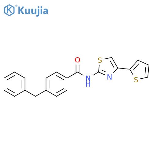 4-benzyl-N-4-(thiophen-2-yl)-1,3-thiazol-2-ylbenzamide structure