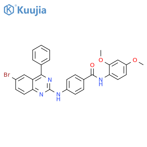 4-(6-bromo-4-phenylquinazolin-2-yl)amino-N-(2,4-dimethoxyphenyl)benzamide structure