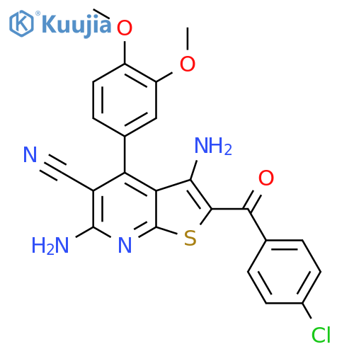 3,6-diamino-2-(4-chlorobenzoyl)-4-(3,4-dimethoxyphenyl)thieno2,3-bpyridine-5-carbonitrile structure