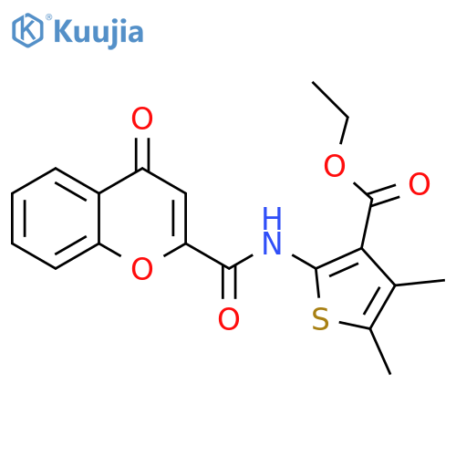 ethyl 4,5-dimethyl-2-(4-oxo-4H-chromene-2-amido)thiophene-3-carboxylate structure