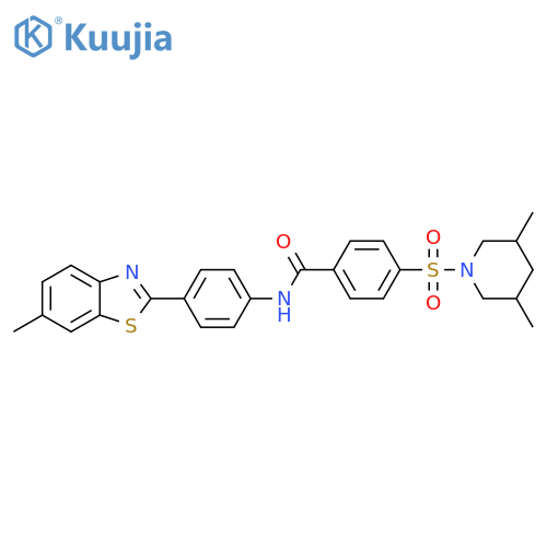 4-(3,5-dimethylpiperidin-1-yl)sulfonyl-N-4-(6-methyl-1,3-benzothiazol-2-yl)phenylbenzamide structure