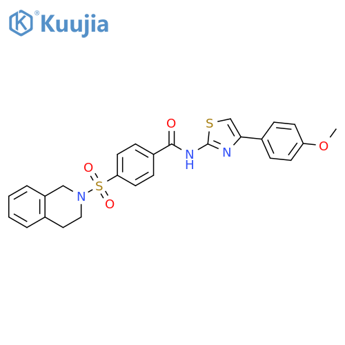 N-4-(4-methoxyphenyl)-1,3-thiazol-2-yl-4-(1,2,3,4-tetrahydroisoquinoline-2-sulfonyl)benzamide structure