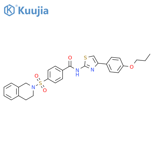 N-4-(4-propoxyphenyl)-1,3-thiazol-2-yl-4-(1,2,3,4-tetrahydroisoquinoline-2-sulfonyl)benzamide structure