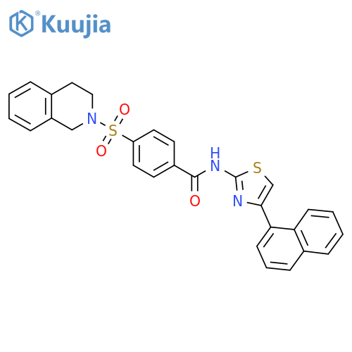 N-4-(naphthalen-1-yl)-1,3-thiazol-2-yl-4-(1,2,3,4-tetrahydroisoquinoline-2-sulfonyl)benzamide structure