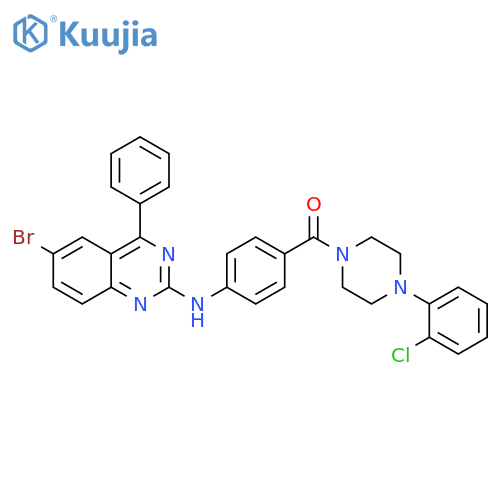 6-bromo-N-{4-4-(2-chlorophenyl)piperazine-1-carbonylphenyl}-4-phenylquinazolin-2-amine structure