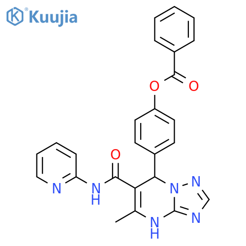 4-{5-methyl-6-(pyridin-2-yl)carbamoyl-4H,7H-1,2,4triazolo1,5-apyrimidin-7-yl}phenyl benzoate structure
