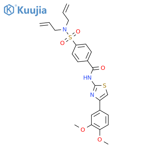 4-bis(prop-2-en-1-yl)sulfamoyl-N-4-(3,4-dimethoxyphenyl)-1,3-thiazol-2-ylbenzamide structure
