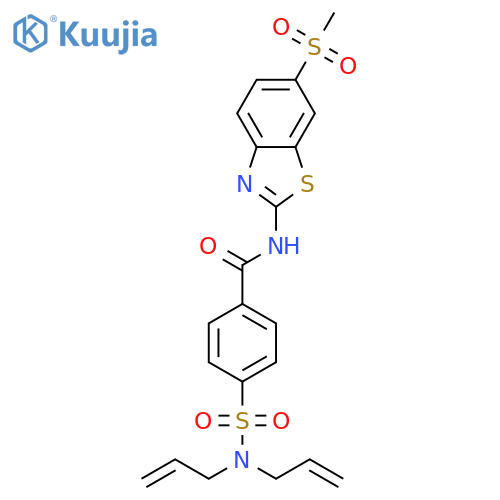 4-bis(prop-2-en-1-yl)sulfamoyl-N-(6-methanesulfonyl-1,3-benzothiazol-2-yl)benzamide structure