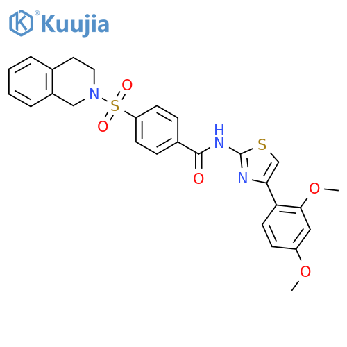 N-4-(2,4-dimethoxyphenyl)-1,3-thiazol-2-yl-4-(1,2,3,4-tetrahydroisoquinoline-2-sulfonyl)benzamide structure