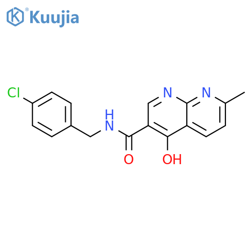 N-(4-Chlorophenyl)methyl-4-hydroxy-7-methyl-1,8-naphthyridine-3-carboxamide structure