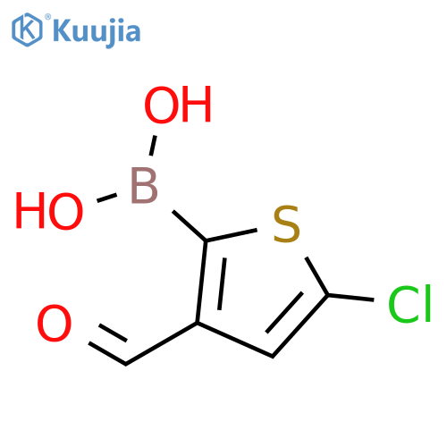 (5-Chloro-3-formylthiophen-2-yl)boronic acid structure