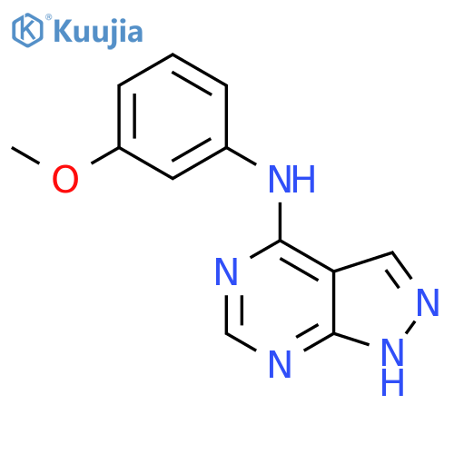 N-(3-methoxyphenyl)-1H-pyrazolo3,4-dpyrimidin-4-amine structure