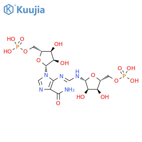 1H-Imidazole-4-carboxamide, 1-(5-O-phosphono-β-D-ribofuranosyl)-5-[[[(5-O-phosphono-β-D-ribofuranosyl)amino]methylene]amino]- structure