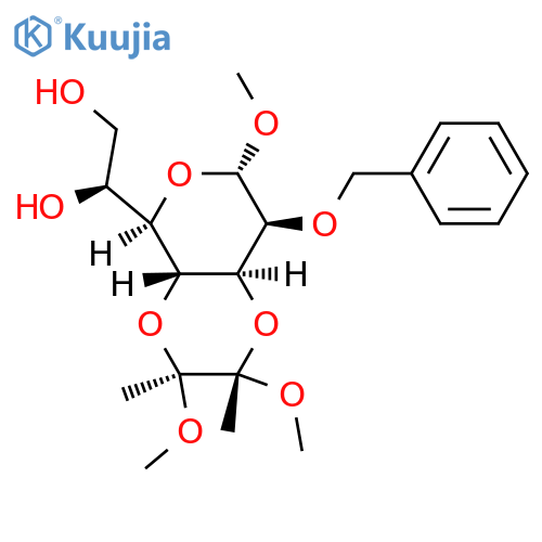 L-glycero-α-D-manno-Heptopyranoside, methyl 3,4-O-[(1S,2S)-1,2-dimethoxy-1,2-dimethyl-1,2-ethanediyl]-2-O-(phenylmethyl)- (9CI) structure